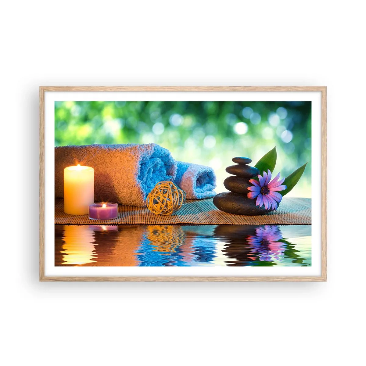 Plakát v rámu světlý dub - Čas pro tělo - 91x61 cm