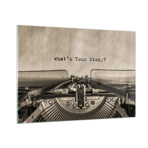 Obraz na skle - Pověz mi - 100x70 cm