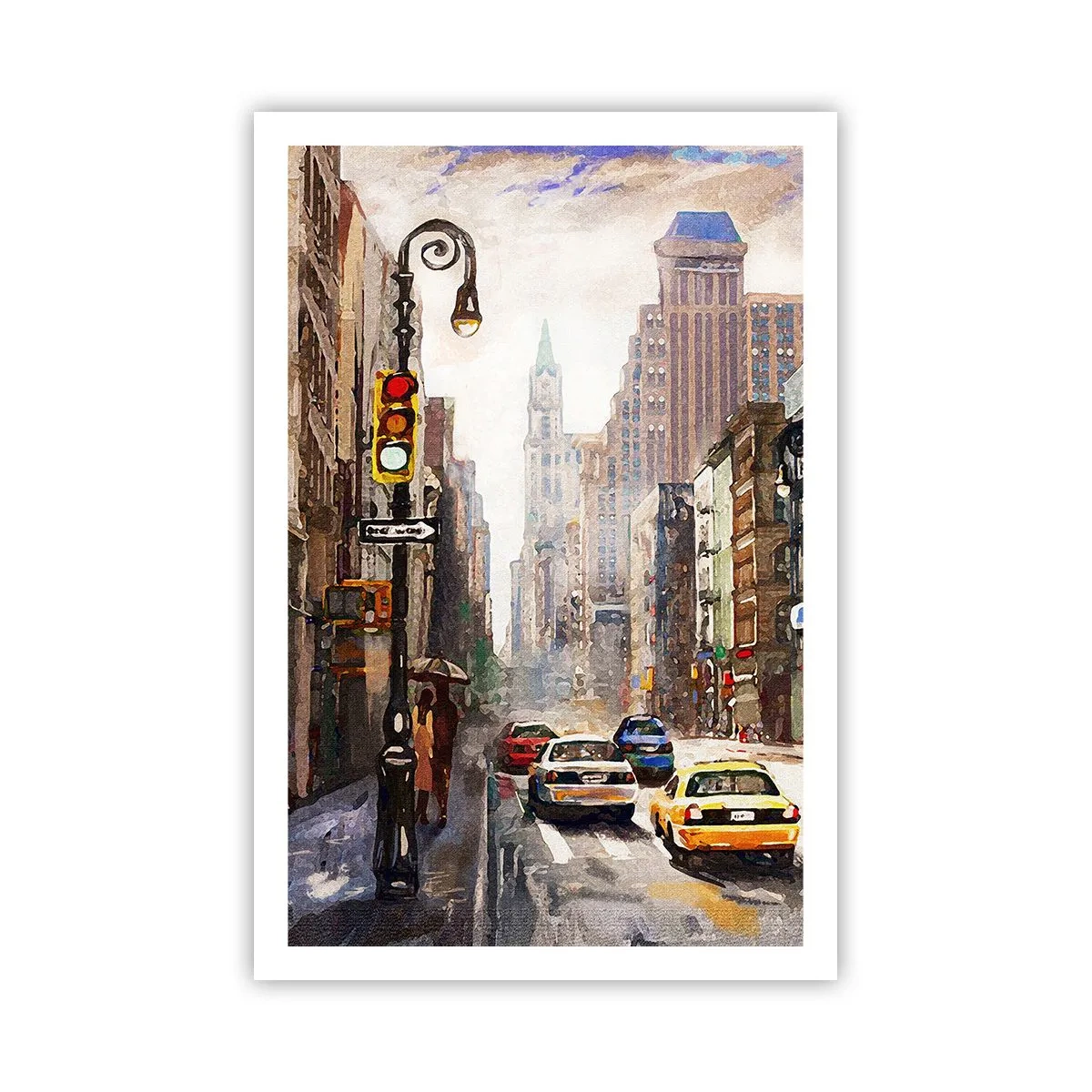Plakát - New York – barevný i v dešti - 61x91 cm
