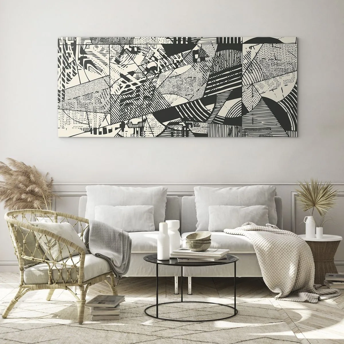 Obraz na skle - Dynamika současnosti - 140x50 cm