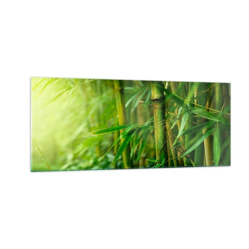Obraz na skle - Poznat samotnou zeleň - 100x40 cm