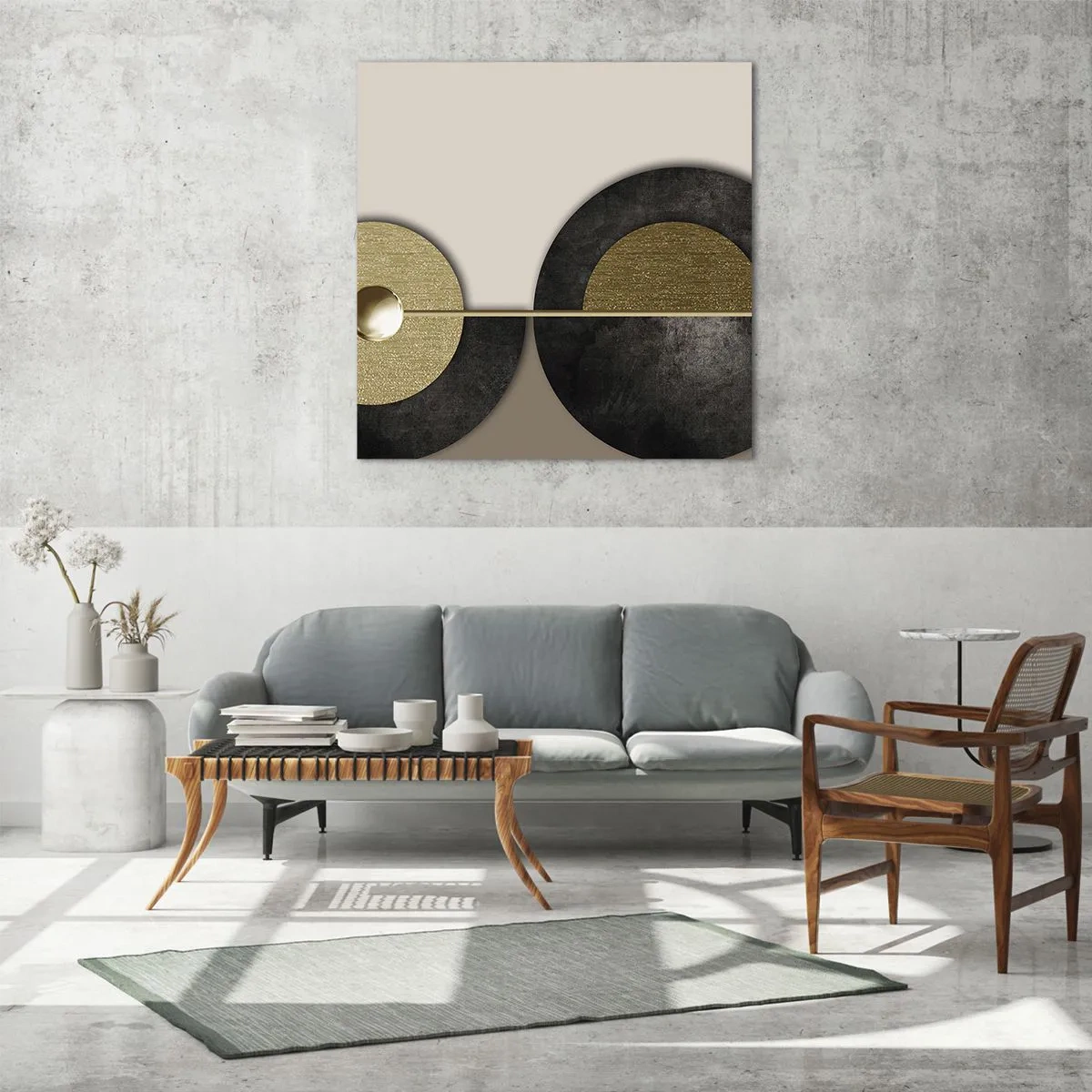 Obraz na skle - Variace kolem kruhu - 70x70 cm