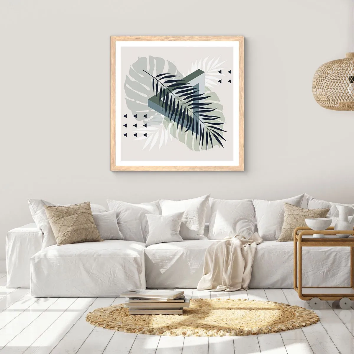 Plakát v rámu světlý dub - Příroda a geometrie – dva řády? - 60x60 cm