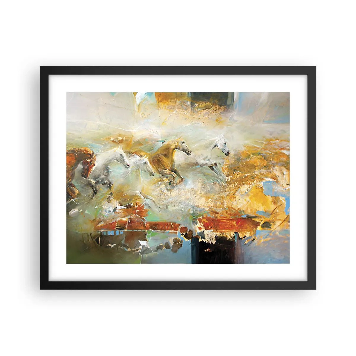 Plakát v černém rámu - Cválá světlem - 50x40 cm