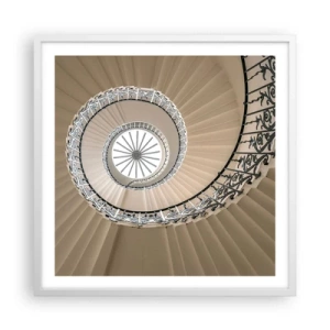 Plakát v bílém rámu - Uvnitř mušle - 60x60 cm