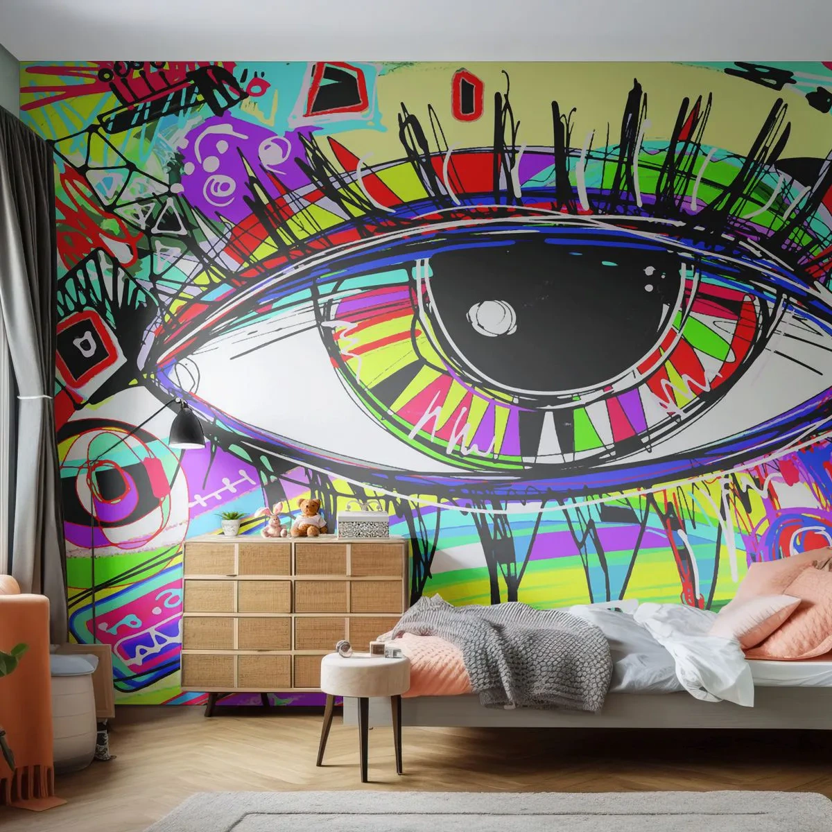 Fototapeta Premium Canvas - Barevné oko - barevná duše - Abstrakce, Oko, Grafika - 250x175 cm