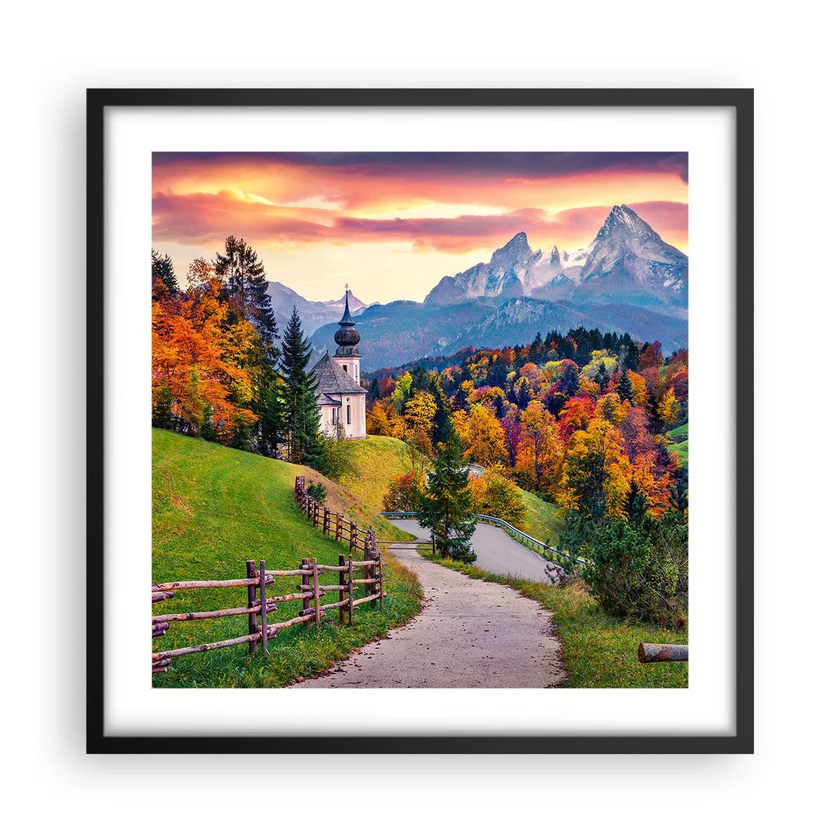 Plakát v černém rámu - Naprosto ideální krajina - 50x50 cm