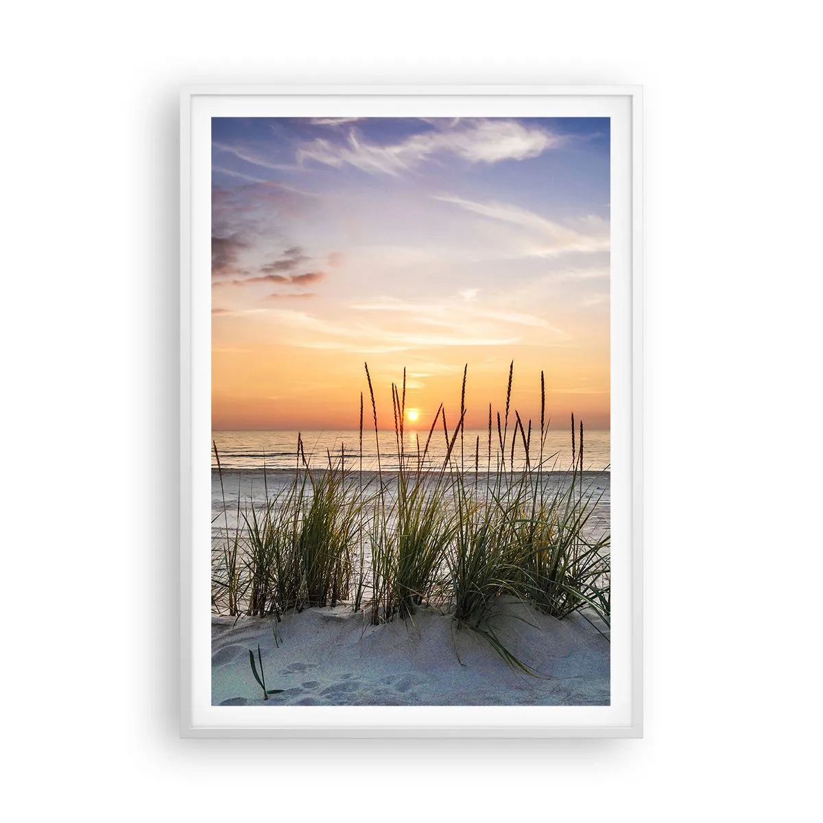 Plakát v bílém rámu - Podívej se, představ si a pociť - 70x100 cm