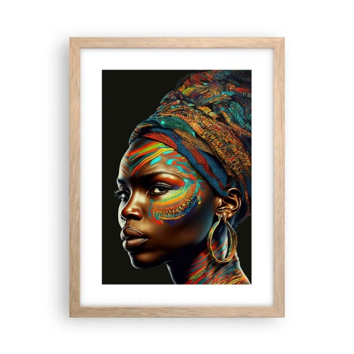 Plakát v rámu světlý dub - Africká královna - 30x40 cm