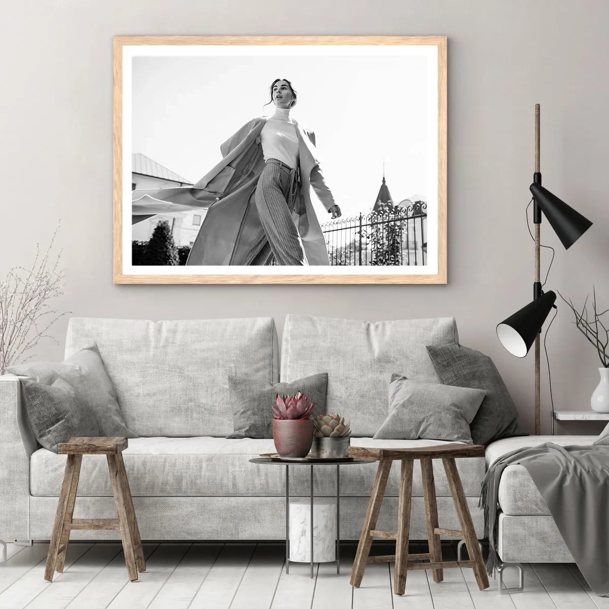 Plakát v rámu světlý dub - Jdeš se mnou? - 100x70 cm
