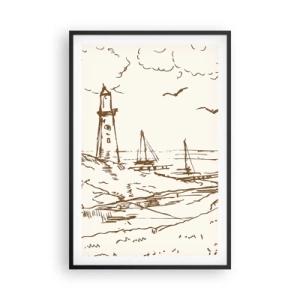 Plakát v černém rámu - Náčrt letních vzpomínek - 61x91 cm