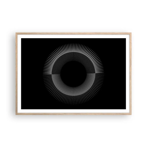 Plakát v rámu světlý dub - Černé slunce - 100x70 cm