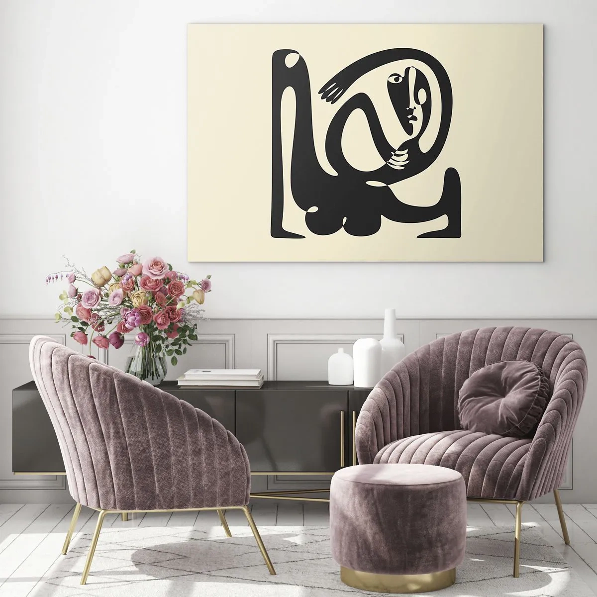 Obraz na skle - Téměř Picasso - 120x80 cm