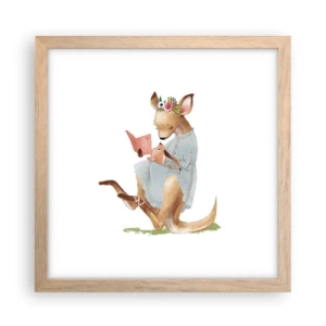 Plakát v rámu světlý dub - Přečti mi, mami - 30x30 cm