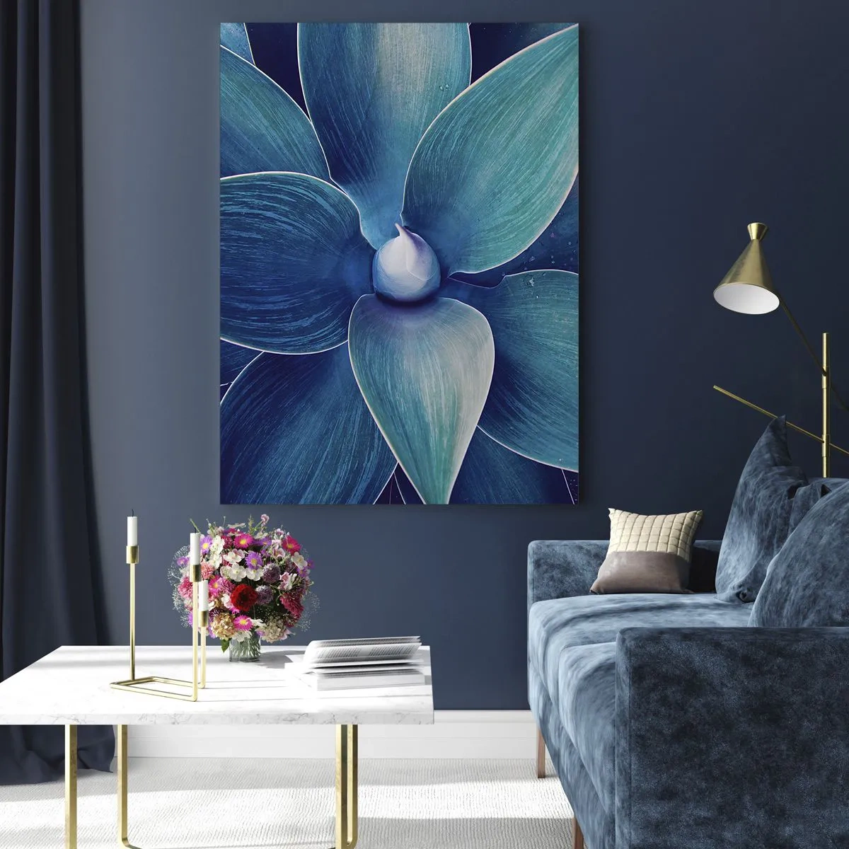 Obraz na skle - Namodralý od nebe - 70x100 cm