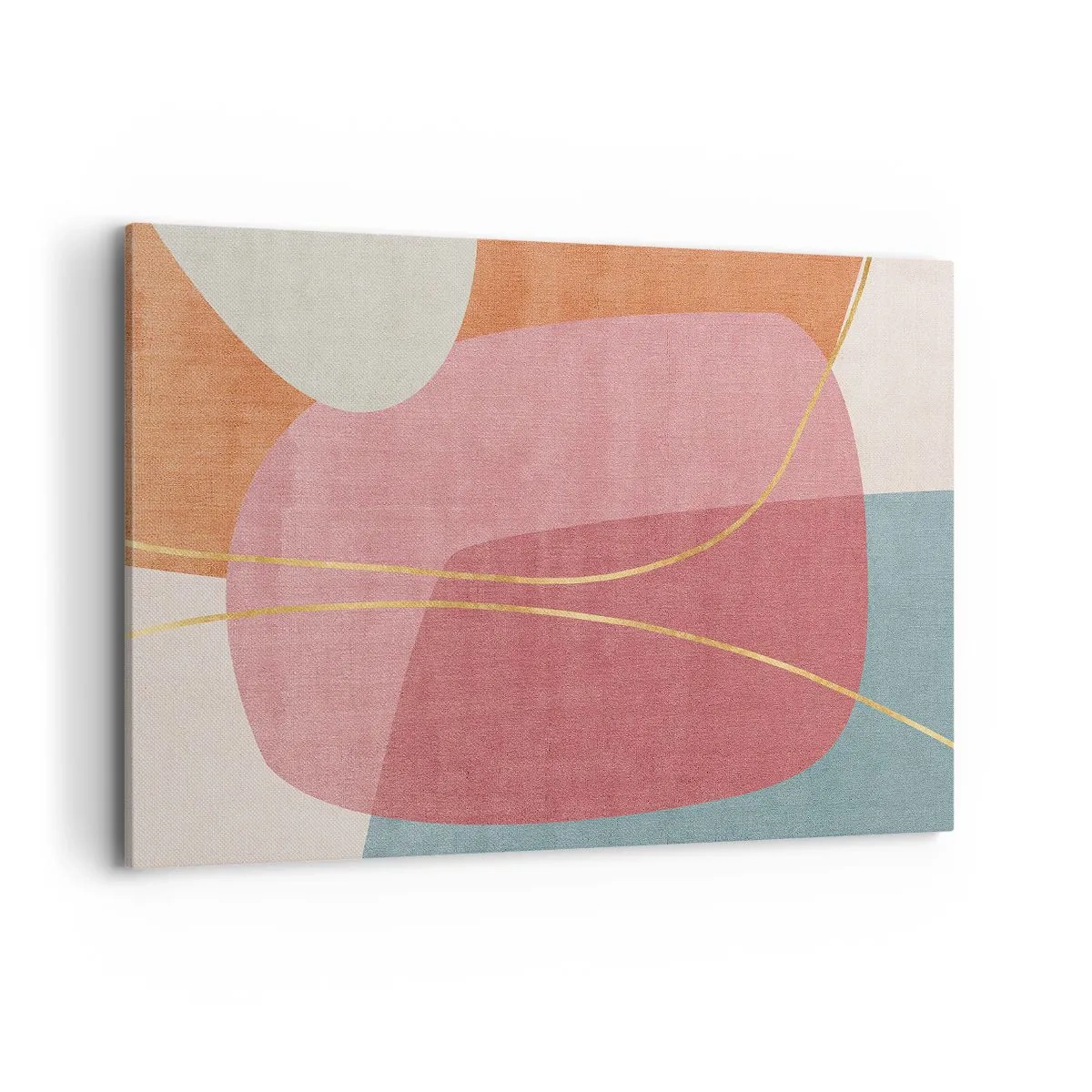 Obraz na plátně - Pastelová kompozice se zlatou nití - 120x80 cm