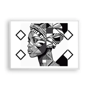 Plakát v bílém rámu - Etnický portrét - 100x70 cm