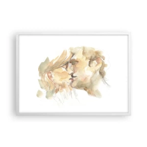 Plakát v bílém rámu - Nalezena polovina? - 70x50 cm