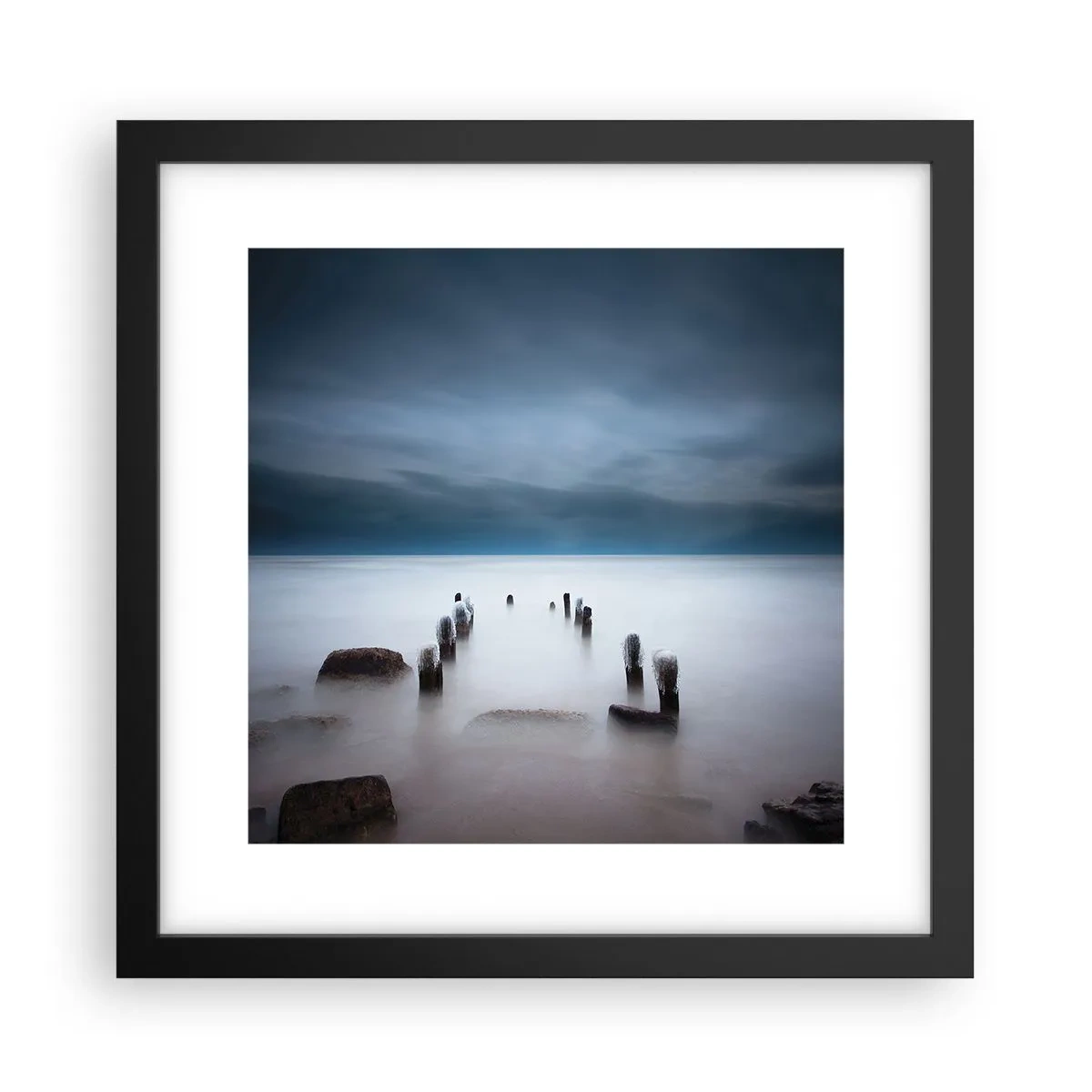 Plakát v černém rámu - Zamyšlené jezero - 30x30 cm
