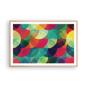 Plakát v rámu světlý dub - Vstoupit do duhy - 91x61 cm