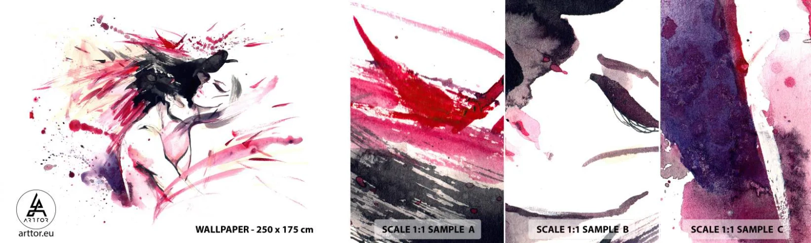 Vzor Fototapety Samolepicí Deluxe Sticker - Milostné naplnění - Abstrakce, Žena a muž, Milovat - 100x30 cm