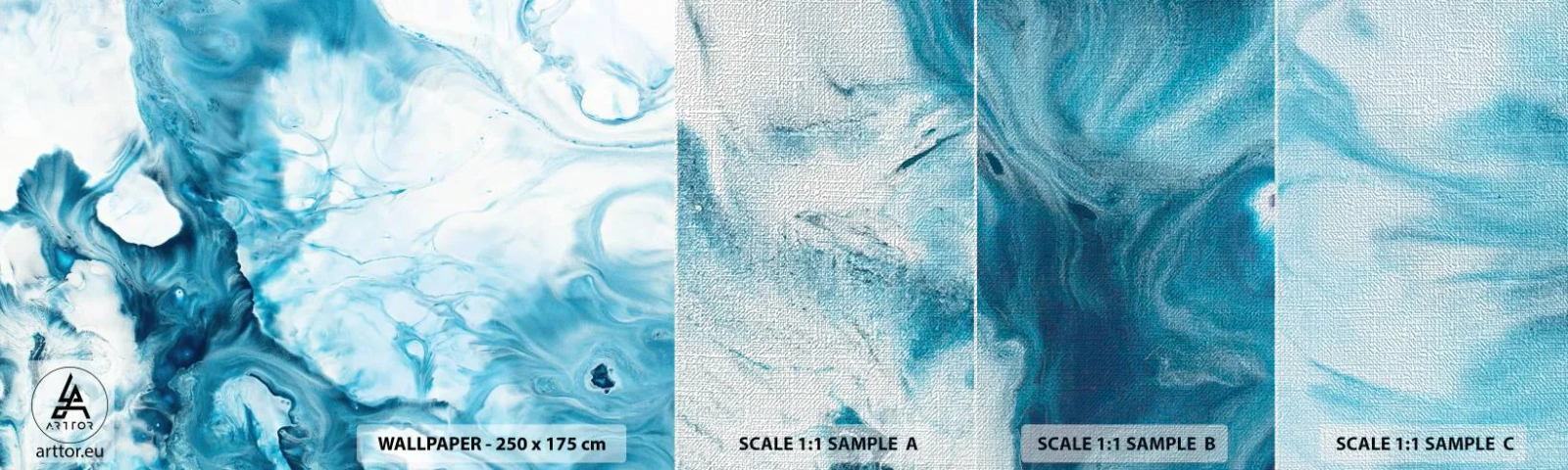 Vzor Fototapety Premium Canvas - Modrý koncert - Abstrakce, Kus, Moderní umění - 100x30 cm