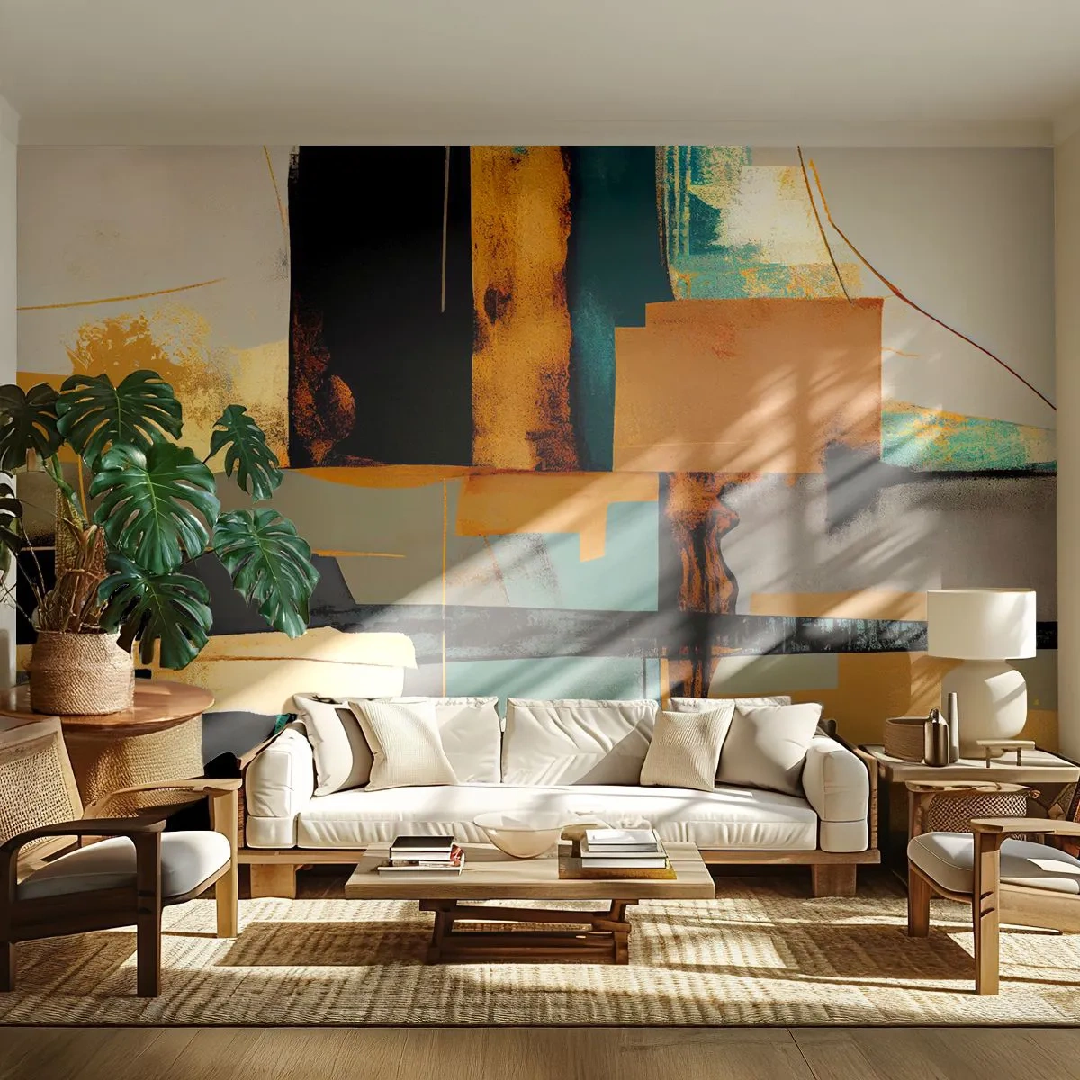 Fototapeta Premium Canvas - Abstrakce – světlo a stín - Abstrakce, Moderní, Kus - 250x175 cm
