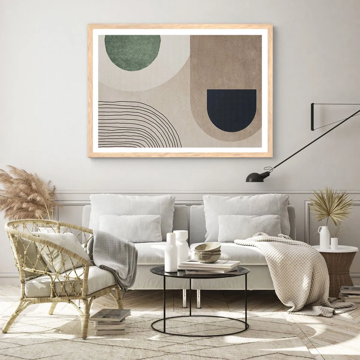 Plakát v rámu světlý dub - Něžnost oválu - 100x70 cm