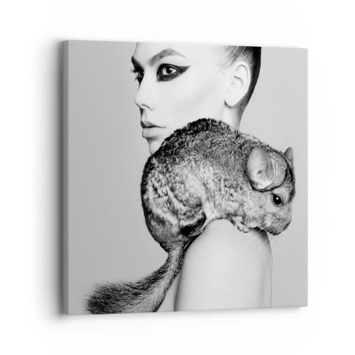 Obraz na plátně - Dáma s činčilou - 30x30 cm