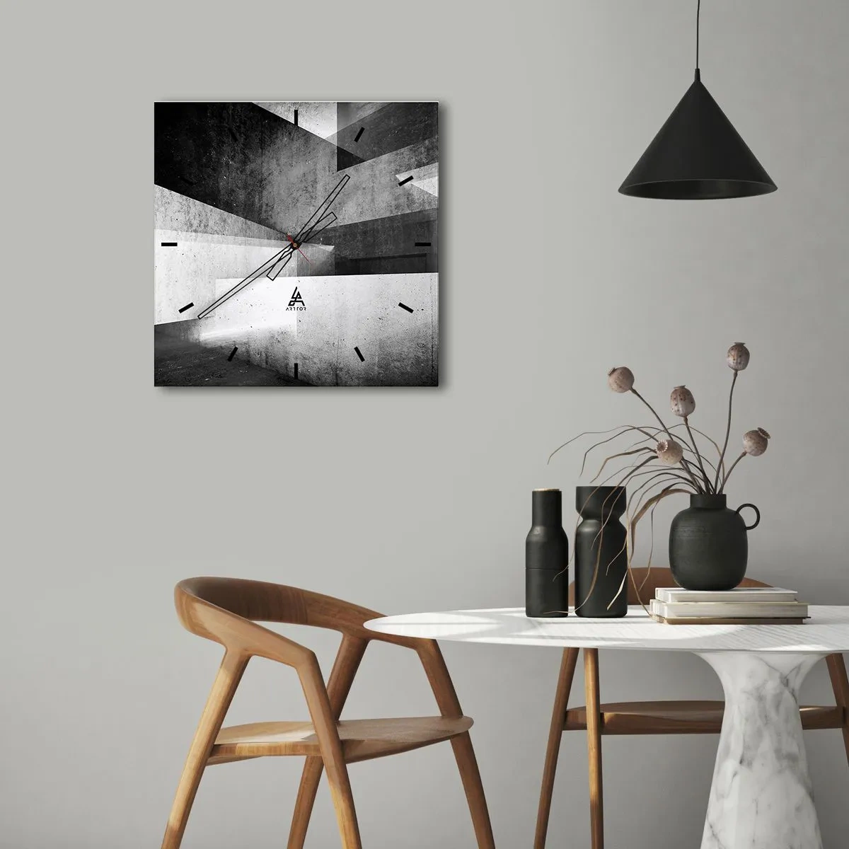 Nástěnné hodiny - Struktura prostoru - 40x40 cm