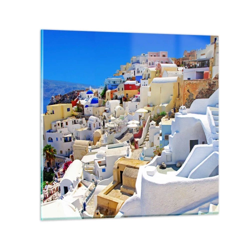 Obraz na skle - Sen o řeckém létě - 70x70 cm