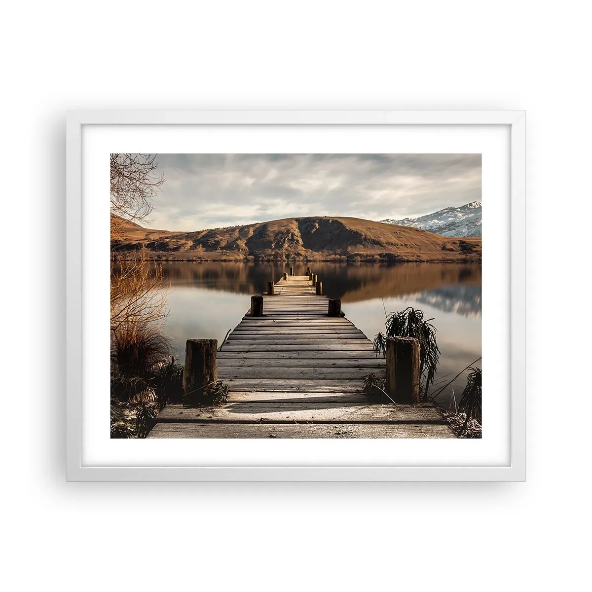 Plakát v bílém rámu - Krajina v tichu - 50x40 cm