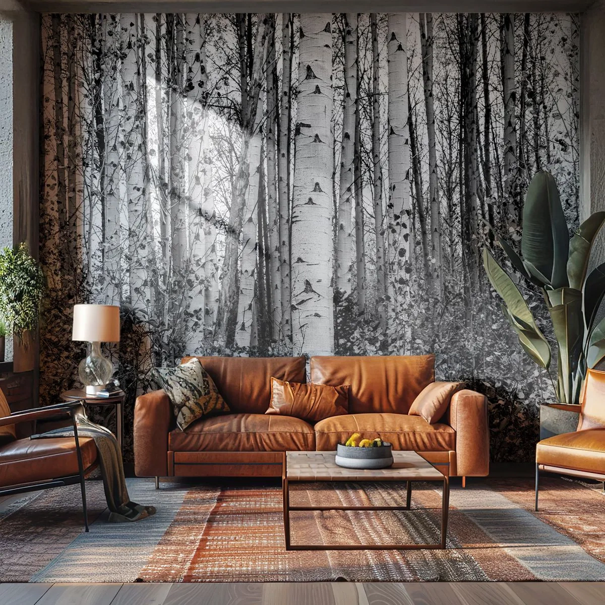 Fototapeta Premium Canvas - Březová kolonáda - Les, Bříza, Příroda - 150x105 cm