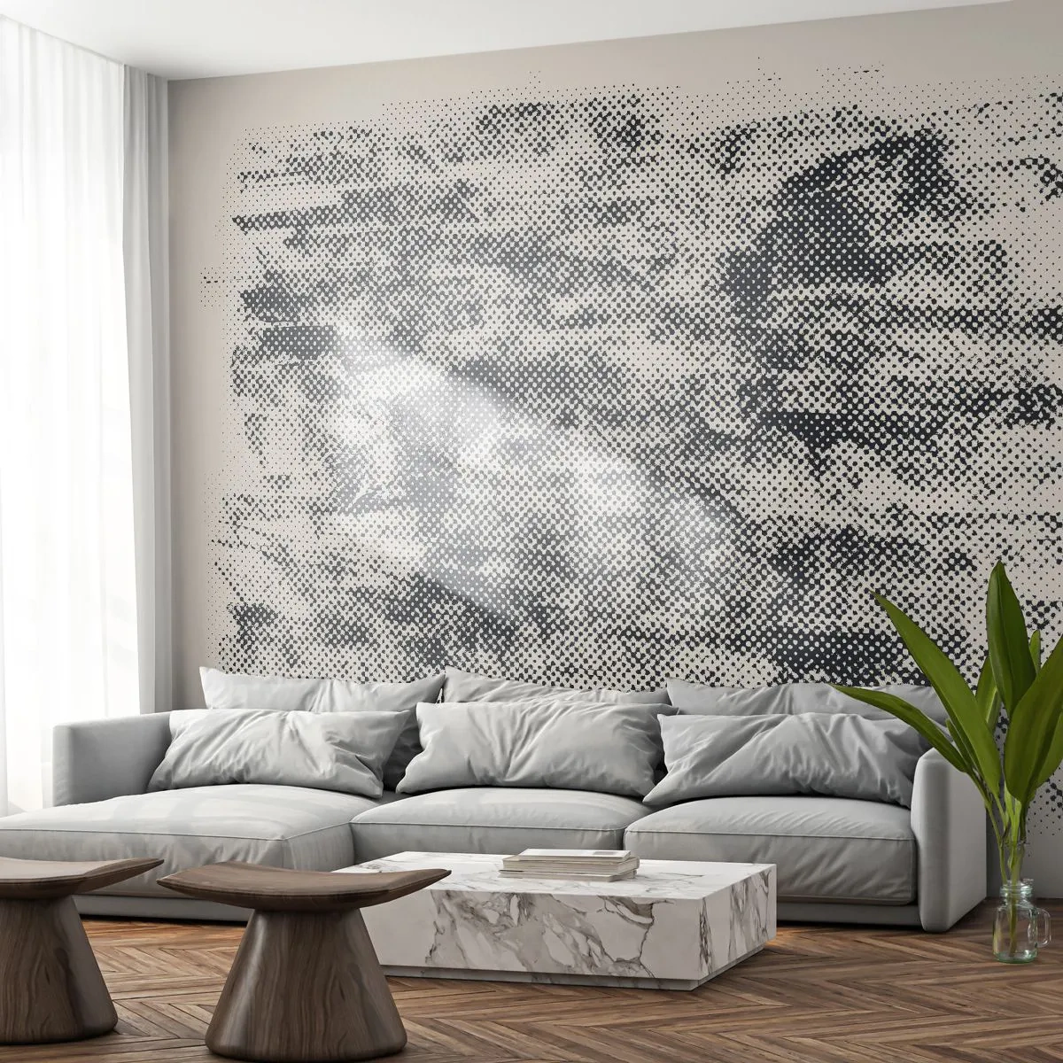 Fototapeta Premium Sand - Mlžná kompozice - Abstrakce, Kus, Moderní vzor - 200x140 cm