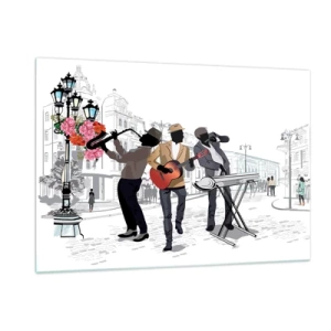 Obraz na skle - Hudba ulice - 120x80 cm