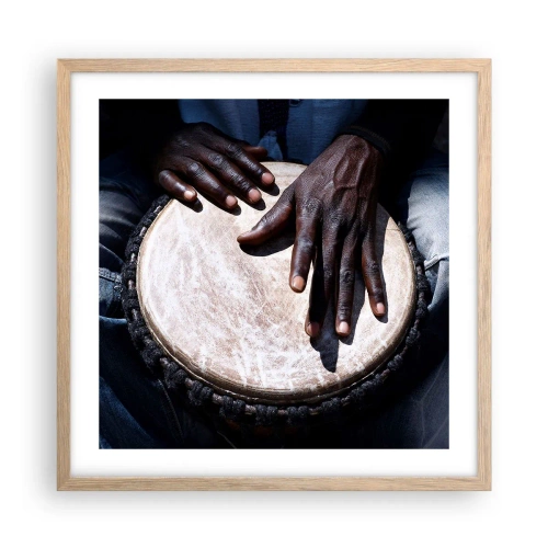 Plakát v rámu světlý dub - Žijte ve svém rytmu - 50x50 cm