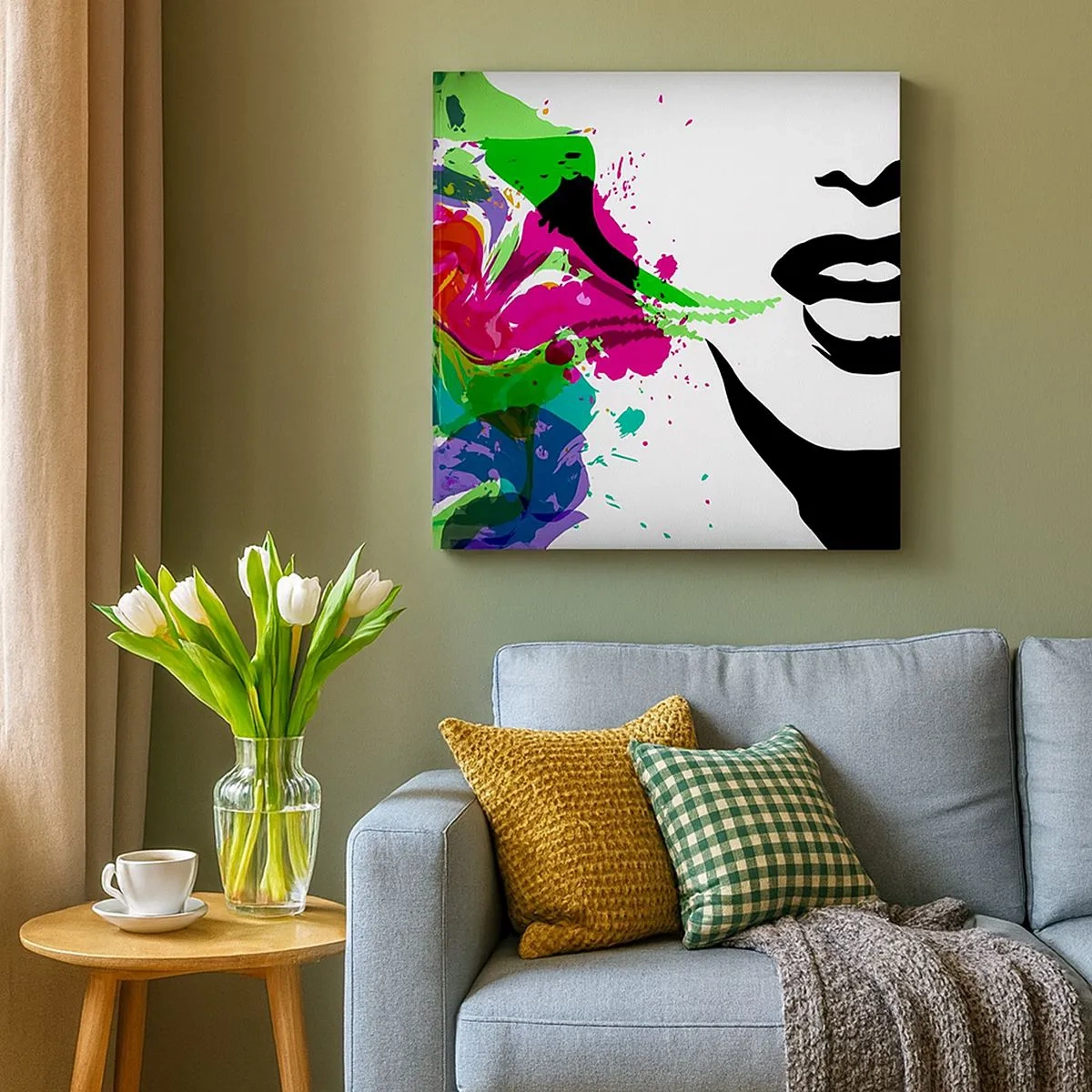 Obraz na plátně - Vyprávění v barvách duhy - 30x30 cm