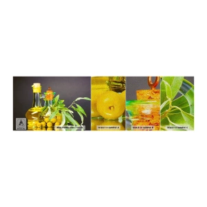 Vzor Fototapety Premium Sand - Zátiší s olivami a olejem - Gastronomie, Olivy, Olej - 100x30 cm