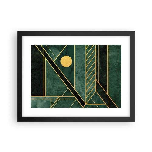 Plakát v černém rámu - Dynamika zlata a lazuritu - 40x30 cm