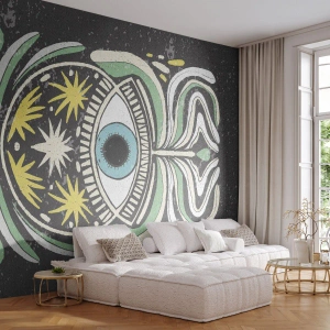Fototapeta Premium Sand - Kmenové rituály - Boho, Oko, Pastel - 100x70 cm