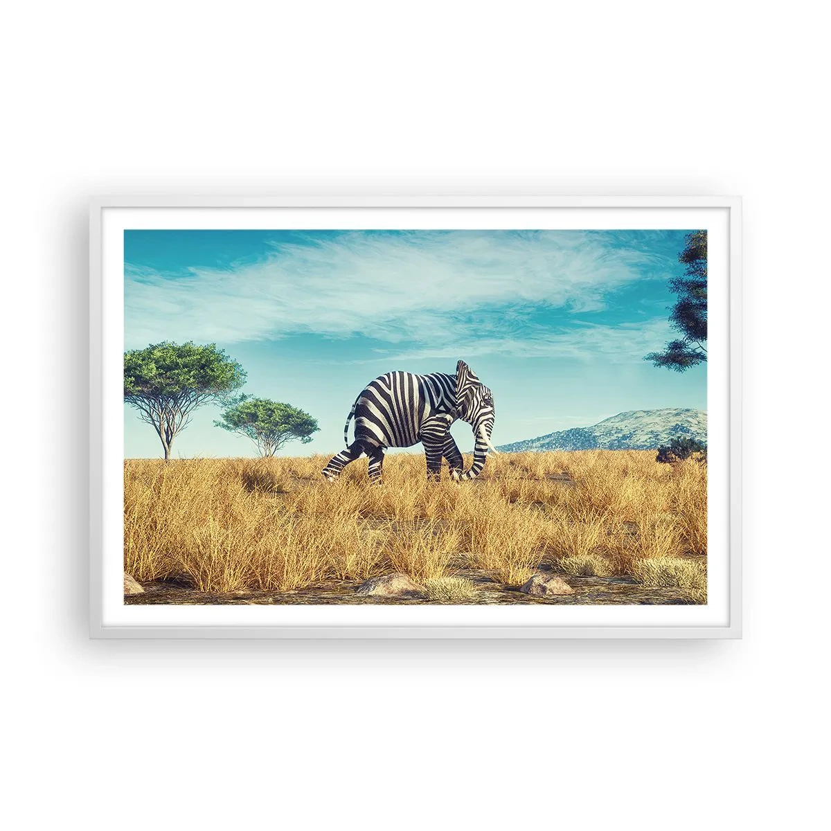 Plakát v bílém rámu - Šedá už není v módě - 91x61 cm