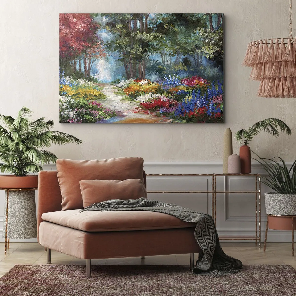 Obraz na plátně - Lesní zahrada, květinový les - 100x70 cm