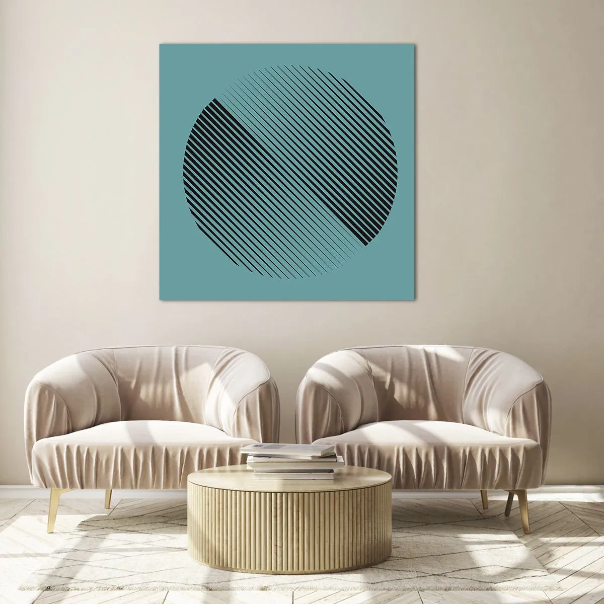 Obraz na skle - Kruh – geometrická variace - 40x40 cm