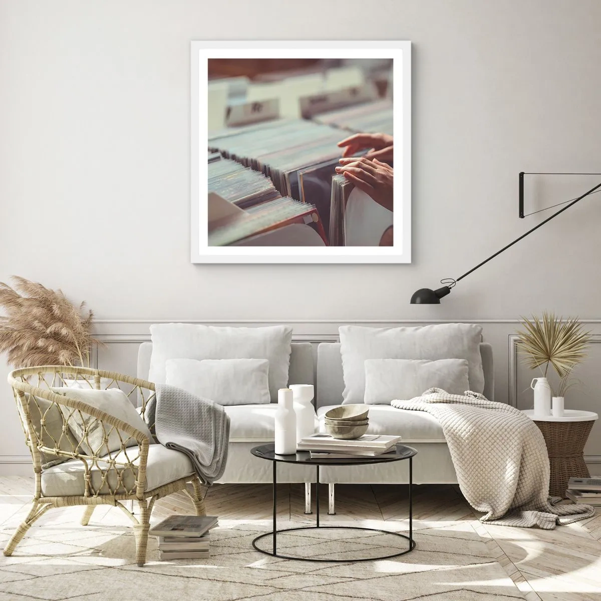 Plakát v bílém rámu - Hledání emocí - 50x50 cm