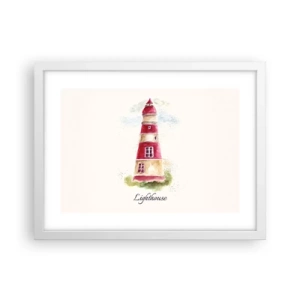 Plakát v bílém rámu - Tady je vždy počasí - 40x30 cm