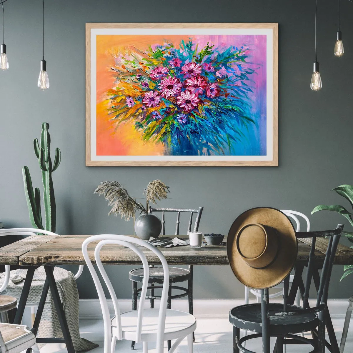 Plakát v rámu světlý dub - Energie života - 100x70 cm