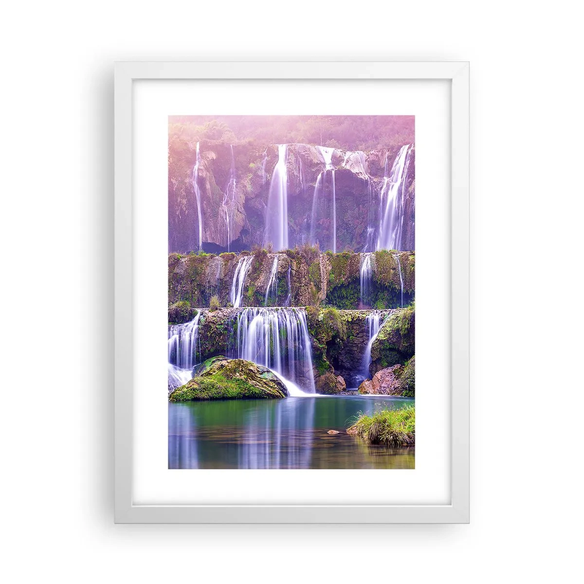 Plakát v bílém rámu - Schody do nebe - 30x40 cm