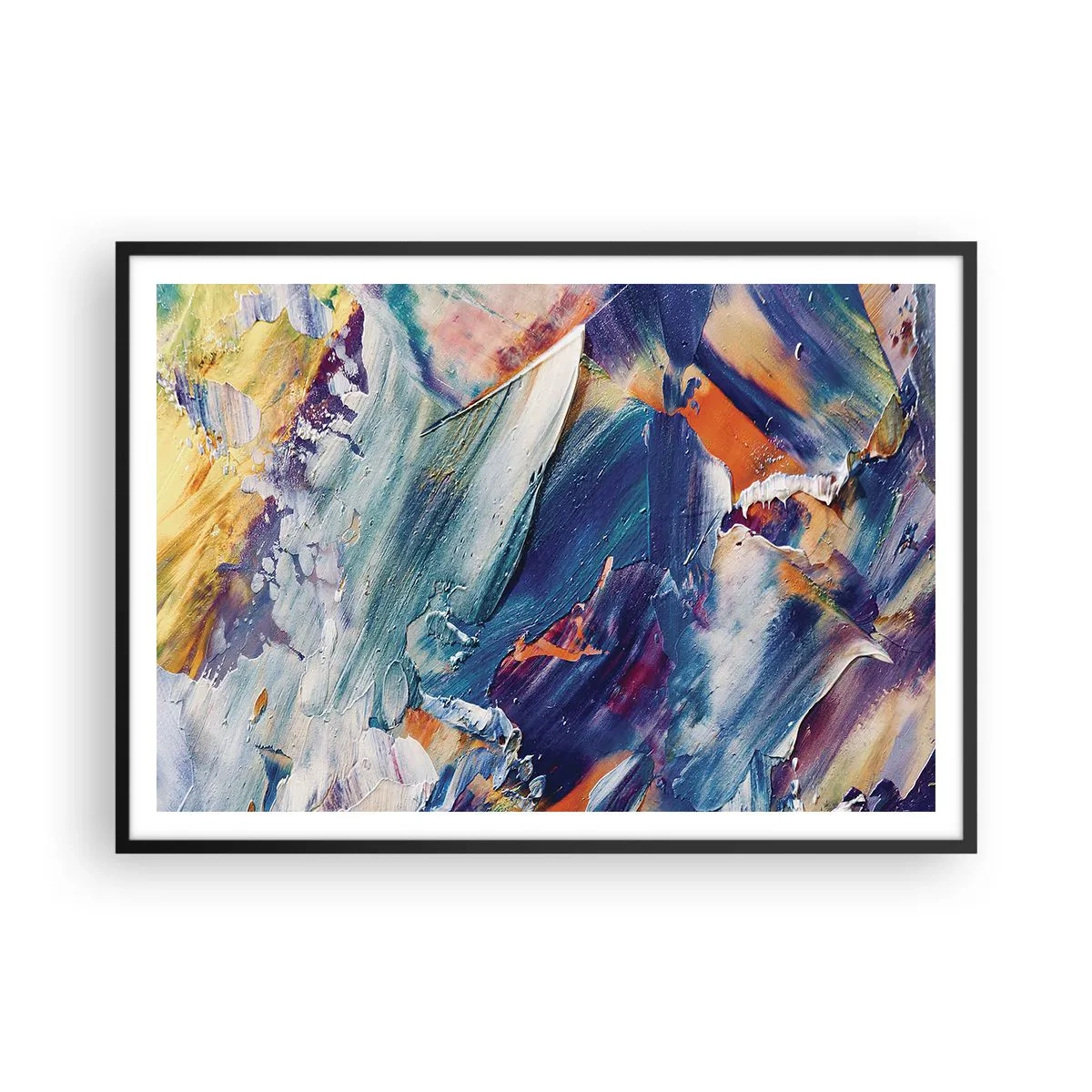 Plakát v černém rámu - Chaos barev - 100x70 cm
