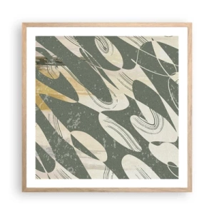 Plakát v rámu světlý dub - Rytmizovaná abstrakce - 60x60 cm