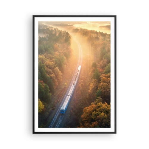 Plakát v černém rámu - Podzimní cesta - 70x100 cm